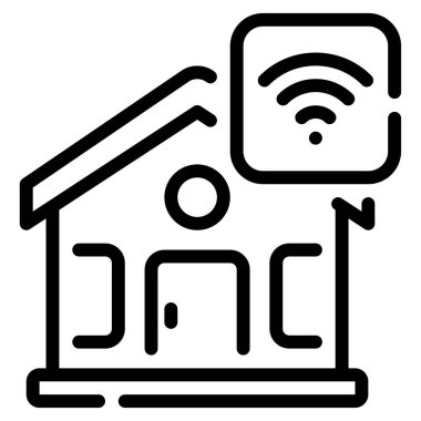 Smart Home Icon, Simple Illustration Isolated on White Background