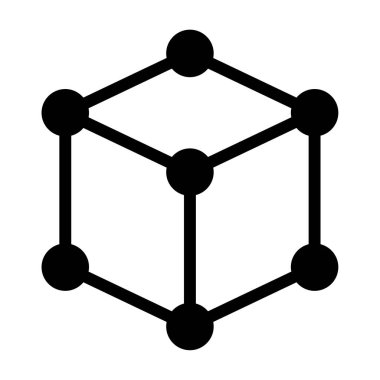 Voxel Simgesi, Basit Görüntü Beyaz Arkaplanda İzole Edildi