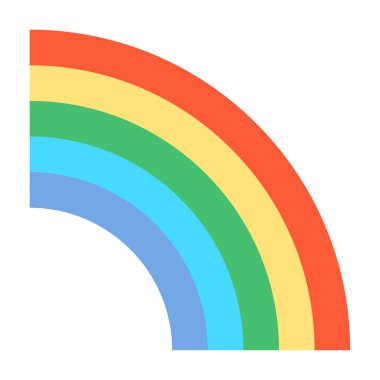 Rainbow Icon, Simple Illustration Isolated on White Background