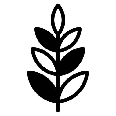 Palm Leaves Icon, Simple Illustration Isolated on White Background