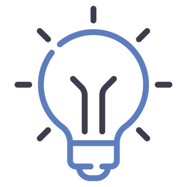 Light Icon, Simple Illustration Isolated on White Background