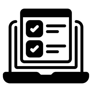 Etkileşimli Sınav Simgesi, Basit Görüntü Beyaz Arkaplanda İzole Edildi