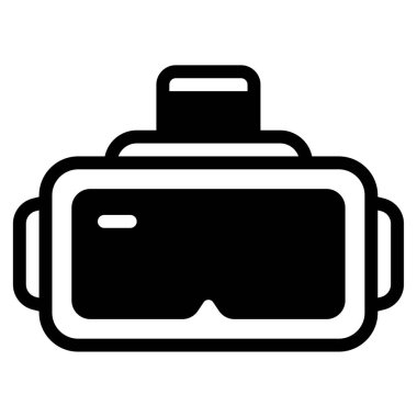 VR Headset Icon, Simple Illustration Isolated on White Background