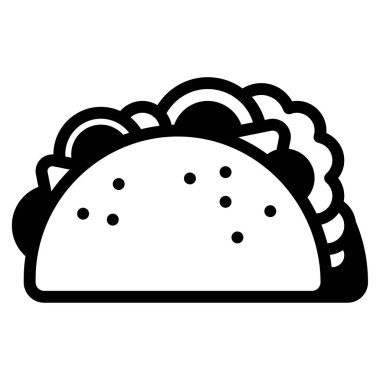 Taco Icon, Simple Illustration Isolated on White Background