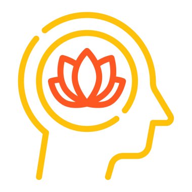 Mental Wellbeing Icon, Simple Illustration Isolated on White Background