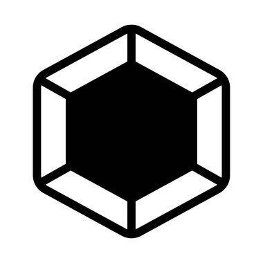 Çokgen Simgesi, Basit Görüntü Beyaz Arkaplanda İzole Edildi