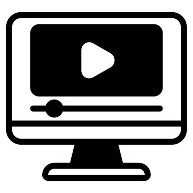 Streaming Icon, Simple Illustration Isolated on White Background