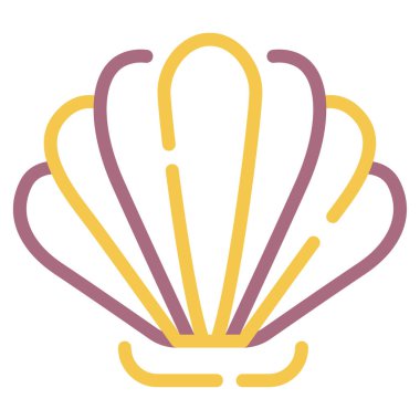 Kabuk Simgesi, Basit Görüntü Beyaz Arkaplanda İzole Edildi