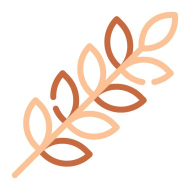 Branch with Leaves Icon, Simple Illustration Isolated on White Background 