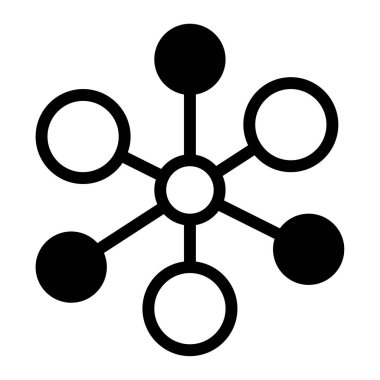 Knowledge Graph Icon, Simple Illustration Isolated on White Background