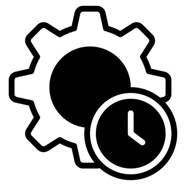 Üretim Simgesi, Basit Görüntü Beyaz Arkaplanda İzole Edildi