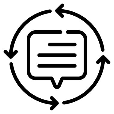 Feedback Loop Icon, Simple Illustration Isolated on White Background