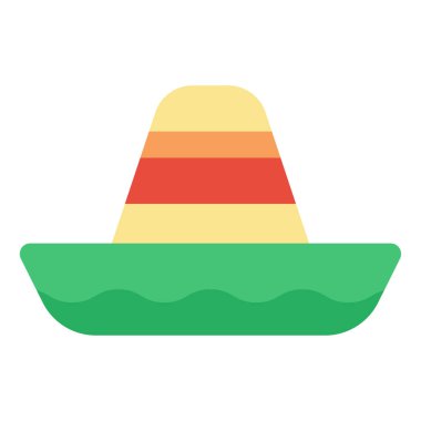 Sombrero Icon, Simple Illustration Isolated on White Background