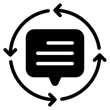 Feedback Loop Icon, Simple Illustration Isolated on White Background