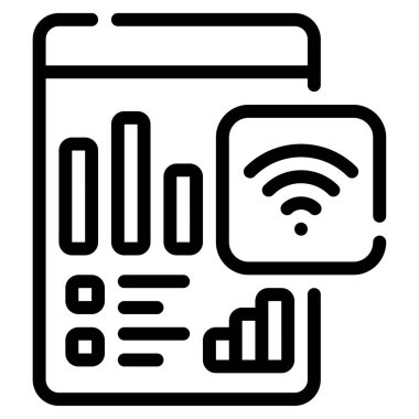 Analytics Dashboard Icon, Simple Illustration Isolated on White Background