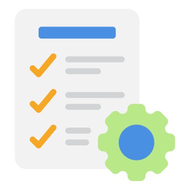 Task Management Icon, Simple Illustration Isolated on White Background