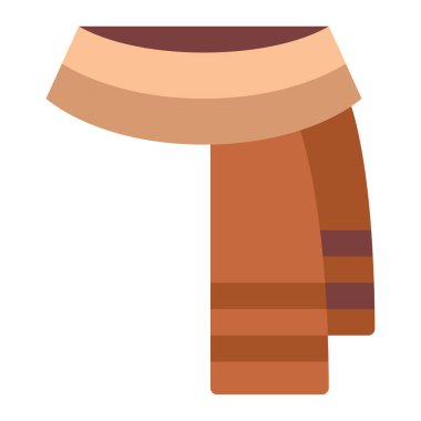 Warm Scarf Icon, Simple Illustration Isolated on White Background