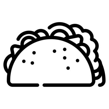 Taco Icon, Simple Illustration Isolated on White Background