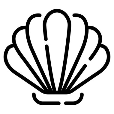 Kabuk Simgesi, Basit Görüntü Beyaz Arkaplanda İzole Edildi