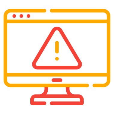 Cyber Attack Icon, Simple Illustration Isolated on White Background