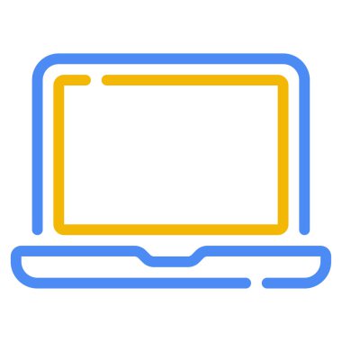 Laptop Icon, Simple Illustration Isolated on White Background 