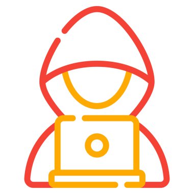 Hacker Simgesi, Basit Görüntü Beyaz Arkaplanda İzole Edildi