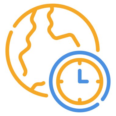 Time Zone Icon, Simple Illustration Isolated on White Background
