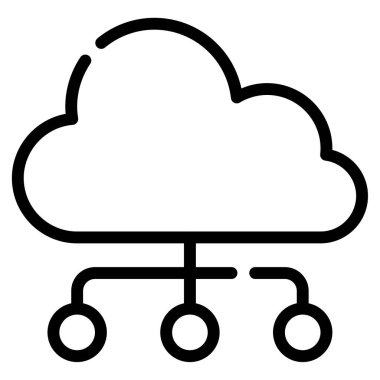 Cloud Integration Icon, Simple Illustration Isolated on White Background