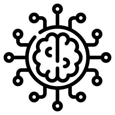 AI Model Icon, Simple Illustration Isolated on White Background 