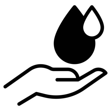 Su Koruma Simgesi, Beyaz Arkaplanda İzole Edilmiş Basit Resimler