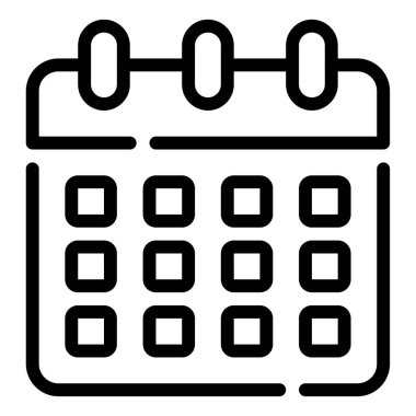 Calendar Icon, Simple Illustration Isolated on White Background