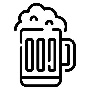 Bira Mug Simgesi, Basit Görüntü Beyaz Arkaplanda İzole Edildi