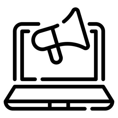 Dijital Pazarlama Simgesi, Beyaz Arkaplanda İzole Edilmiş Basit Resimler