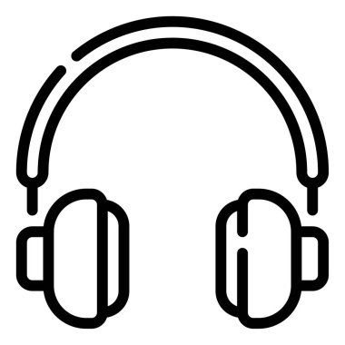 Headphones Icon, Simple Illustration Isolated on White Background 