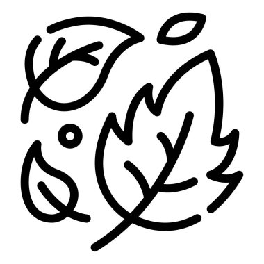 Autumnal Leaves Icon, Simple Illustration Isolated on White Background