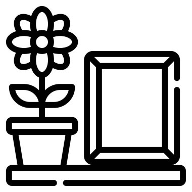 Rustic Decor Icon, Simple Illustration Isolated on White Background