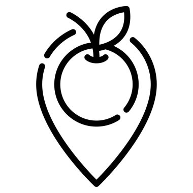 Fruit Icon, Simple Illustration Isolated on White Background