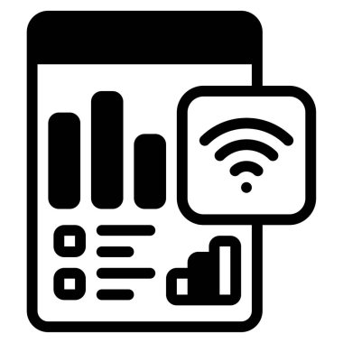 Analytics Dashboard Icon, Simple Illustration Isolated on White Background