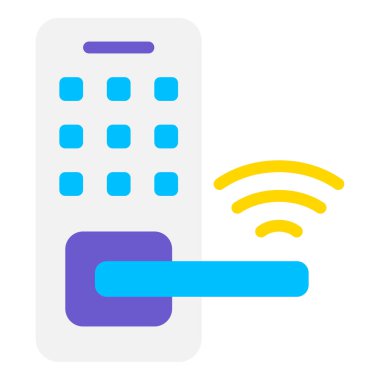 Smart Lock Icon, Simple Illustration Isolated on White Background