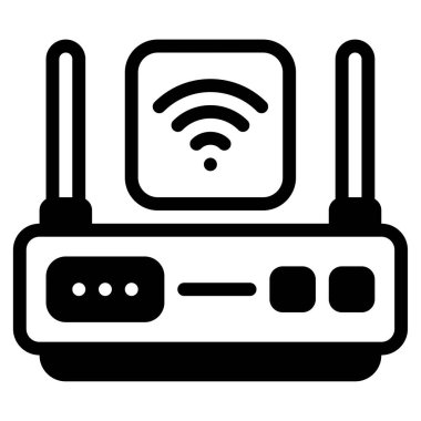 IoT Ağ Geçidi Simgesi, Basit Görüntü Beyaz Arkaplanda İzole Edildi