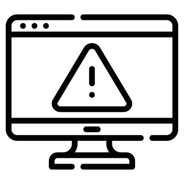 Cyber Attack Icon, Simple Illustration Isolated on White Background