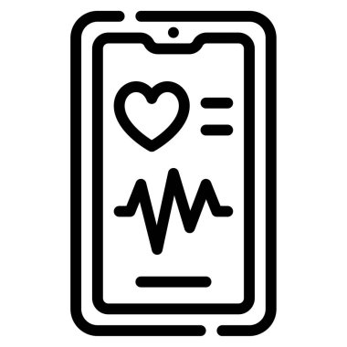 Health Tracker Icon, Simple Illustration Isolated on White Background