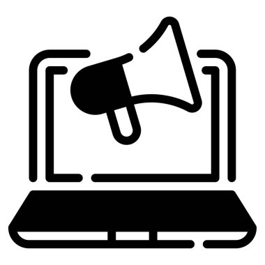 Dijital Pazarlama Simgesi, Beyaz Arkaplanda İzole Edilmiş Basit Resimler