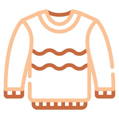 Samimi Süveter Simgesi, Basit Görüntü Beyaz Arkaplanda İzole Edildi