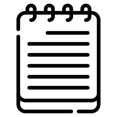 Buluşma Notları Simgesi, Basit Görüntü Beyaz Arkaplanda İzole Edildi