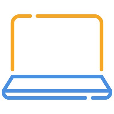 Laptop Icon, Simple Illustration Isolated on White Background 