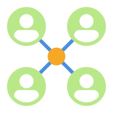 Collaboration Icon, Simple Illustration Isolated on White Background 