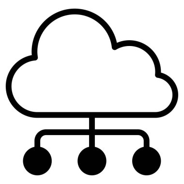 Cloud Integration Icon, Simple Illustration Isolated on White Background