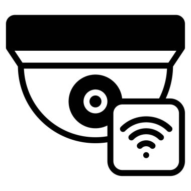 Security Camera Icon, Simple Illustration Isolated on White Background 