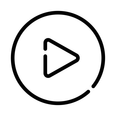 Oyuncu Düğmesi Simgesi, Basit Görüntü Beyaz Arkaplanda İzole Edildi